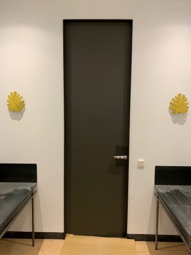 Puerta lisa hasta el techo lacada en negro